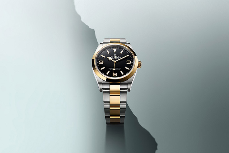 Rolex Explorer Oyster, Oystersteel and yellow gold